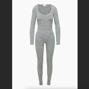 Aritzia Wilfred Free Maxe Jumpsuit | XS | Space Dye Coal Grey |